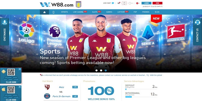 W88 - Web cá độ bóng đá qua mạng lâu đời
